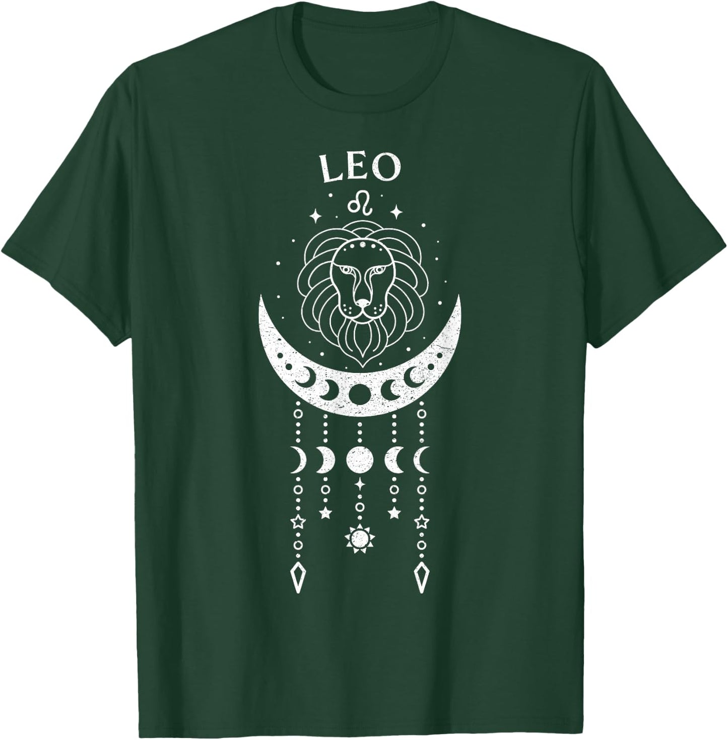 Leo Moon Phases – Zodiac Astrology T-Shirt - T-Shirt | Forest