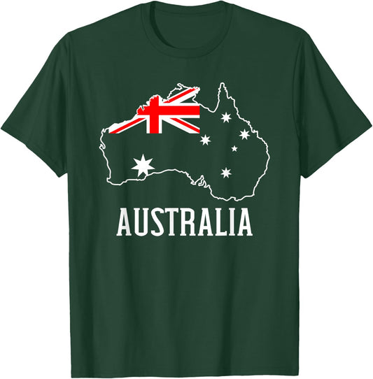 Australia Map Flag T-Shirt - T-Shirt | Forest