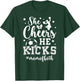 She Cheers He Kicks Mom Of Both Cheer And Soccer Mom T-Shirt - T-Shirt | Forest