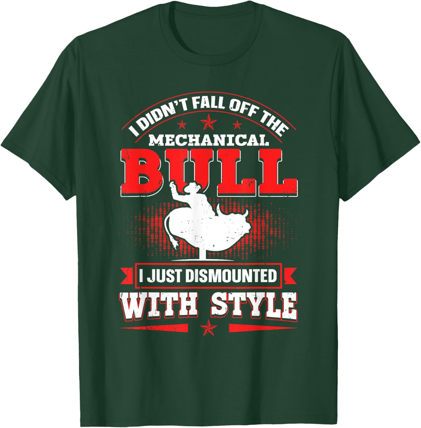 Bull Riding mechanical Design Mechanical Bull Riding - Black, Small, Short Sleeve, , Regular Fit, Cotton 60% Polyester 40% T-Shirt - T-Shirt | Forest