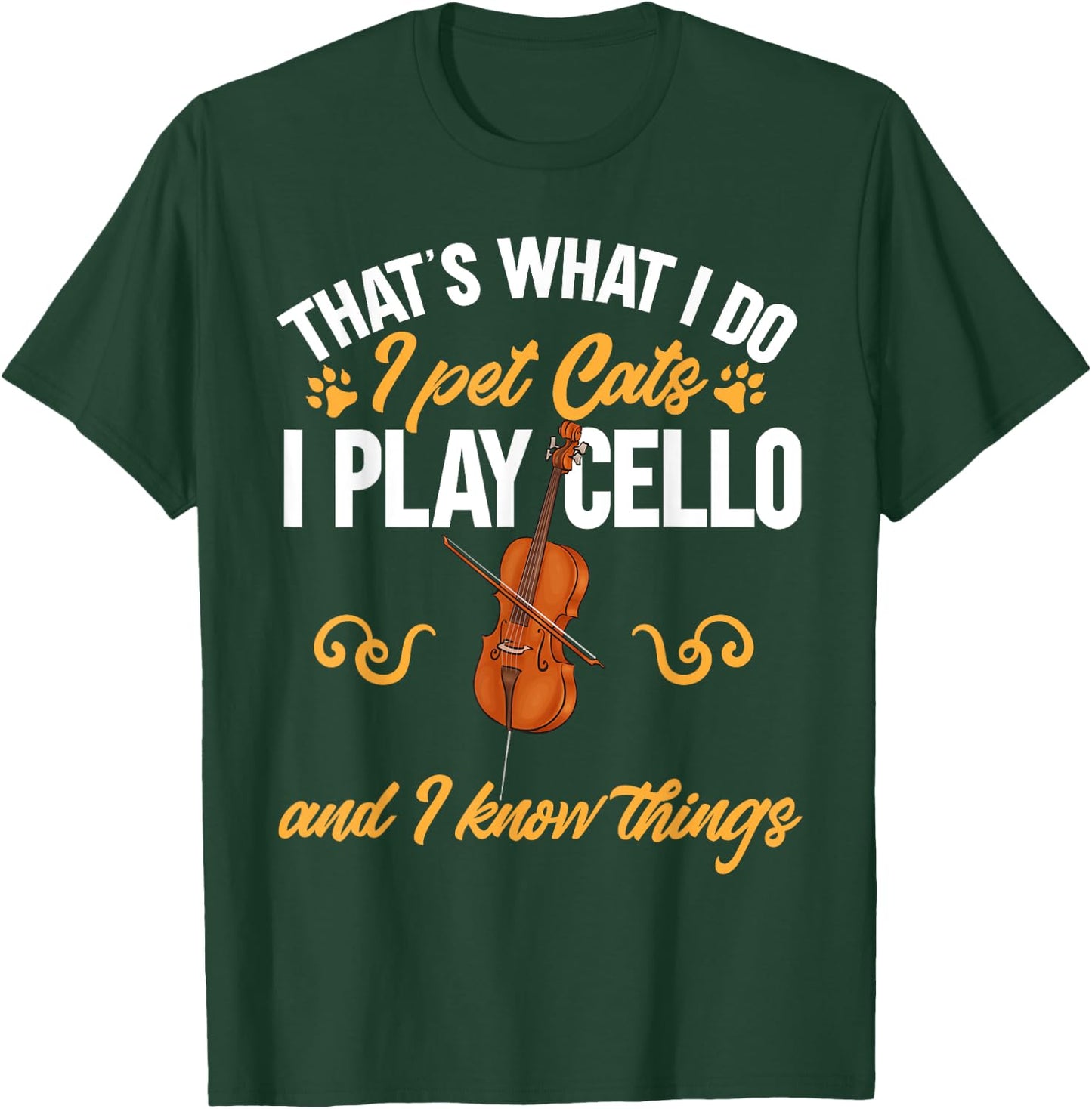 Cello Player Cellist Cat Musician Cello T-Shirt - T-Shirt | Forest
