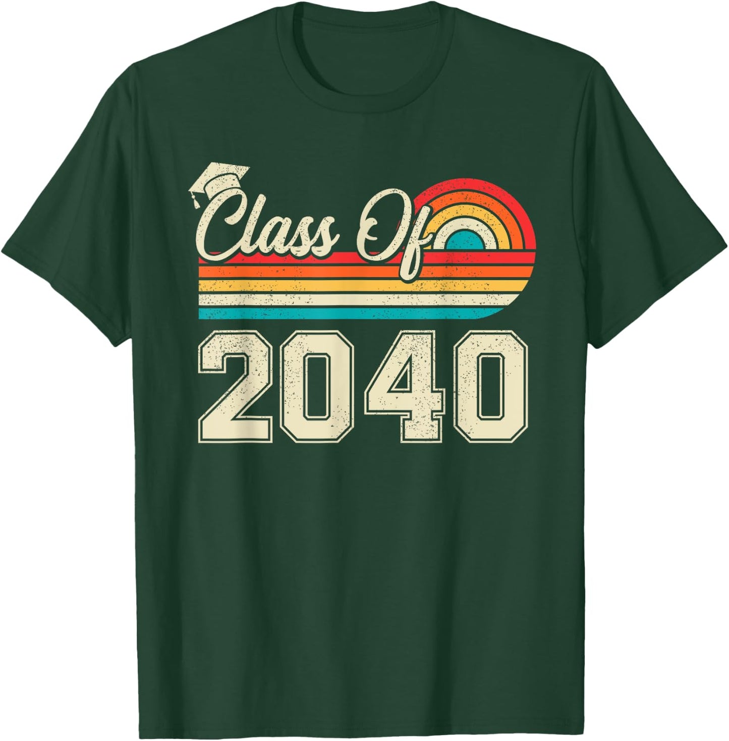 Retro Class Of 2040 Grow With Me Pre k Graduation Boys Girls T-Shirt - T-Shirt | Forest
