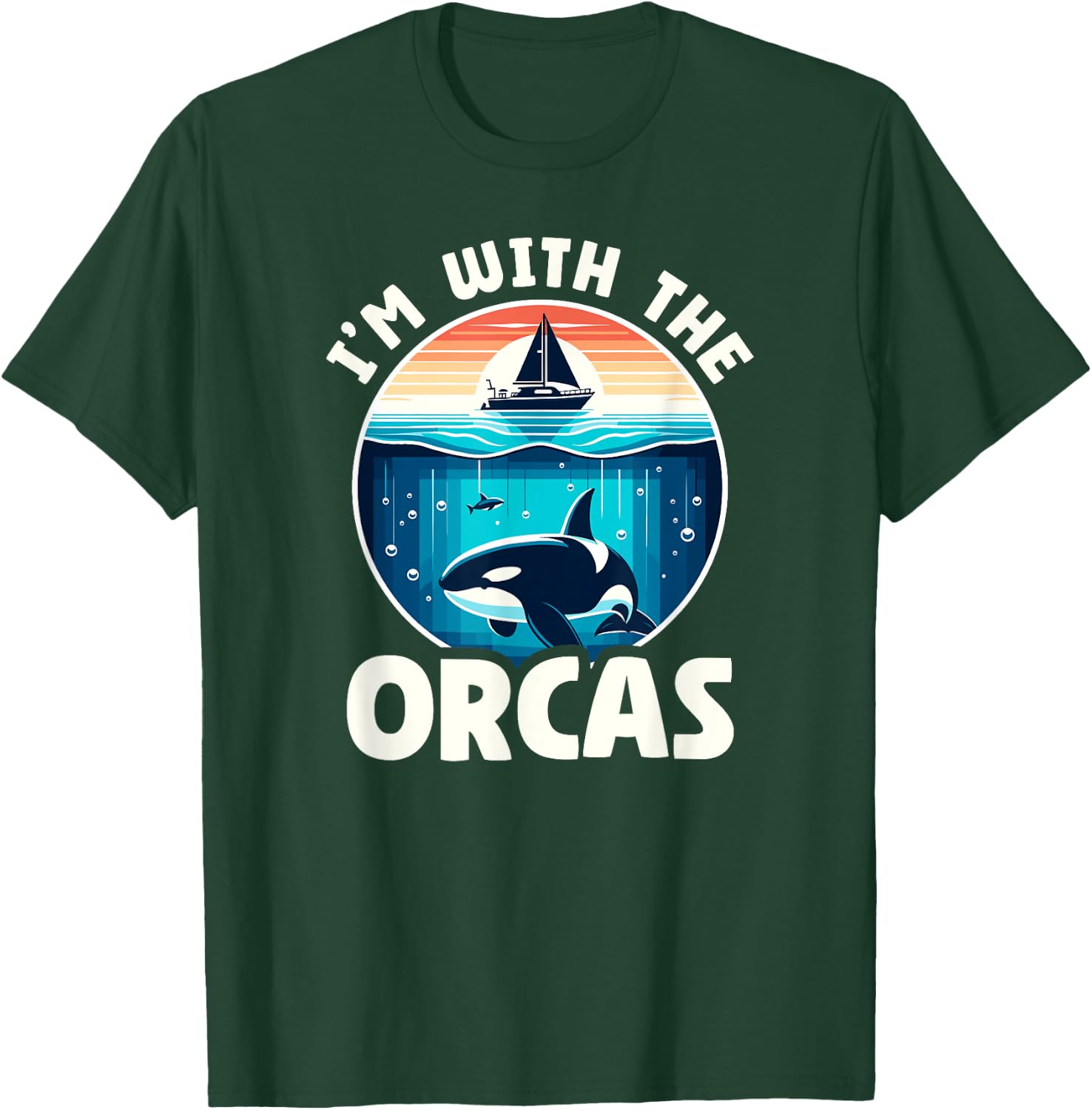 Pro Orca I'm With The Orcas Yacht Boat Ramming Incident T-Shirt - T-Shirt | Forest