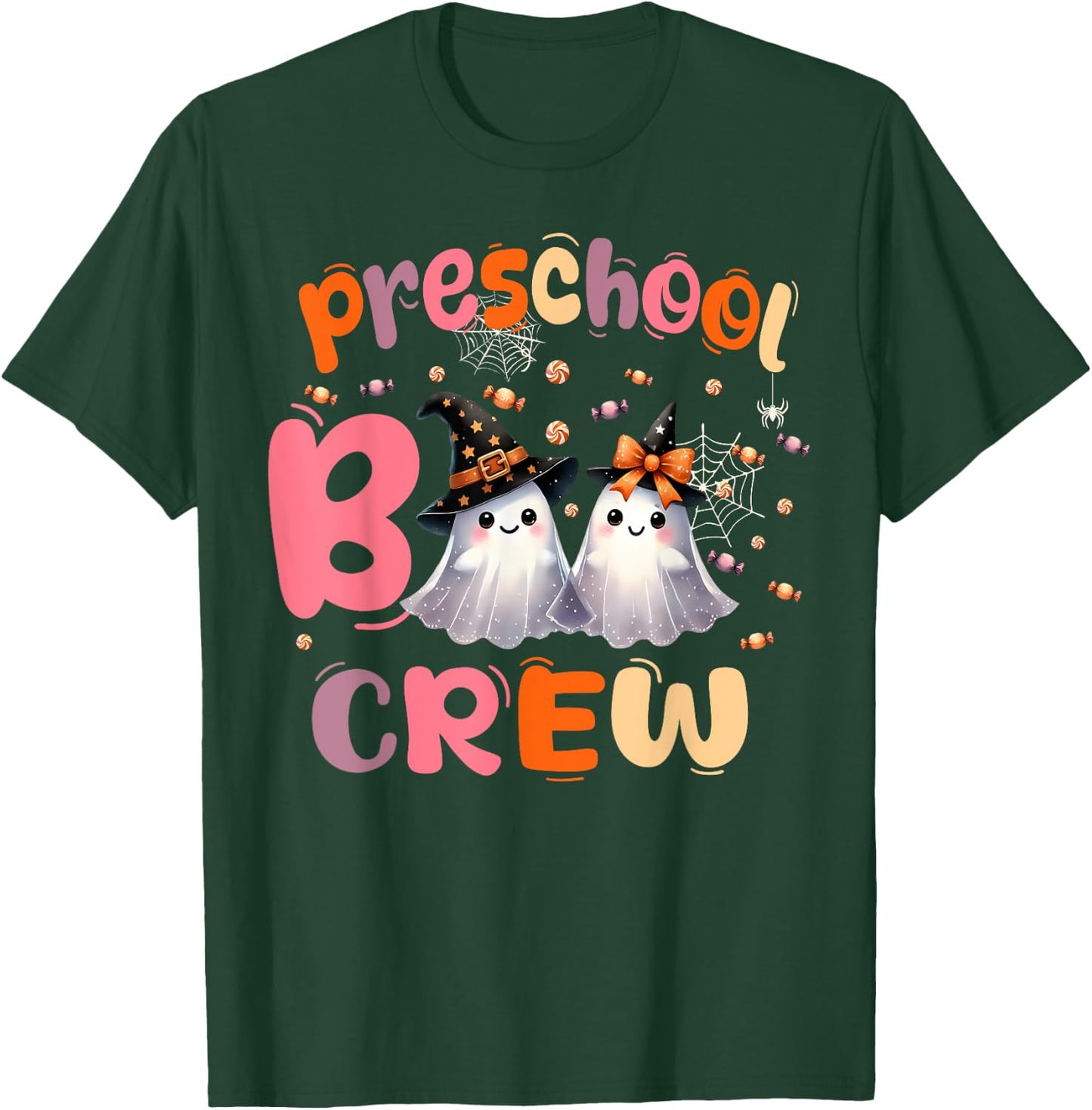 Retro Preschool boo crew Halloween Costume Preschool kids T-Shirt - T-Shirt | Forest