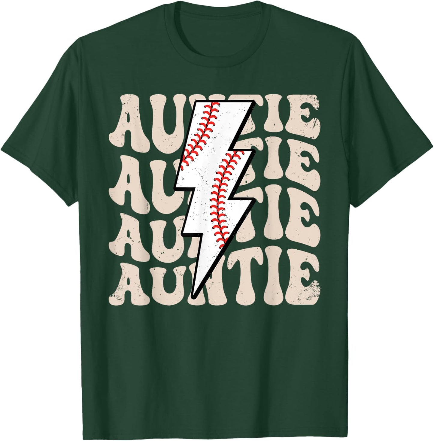 Lightning Groovy Proud Aunt Baseball Auntie Family Matching T-Shirt - T-Shirt | Forest