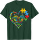 Autism Heart Autism Awareness Support Autism T-Shirt - T-Shirt | Forest