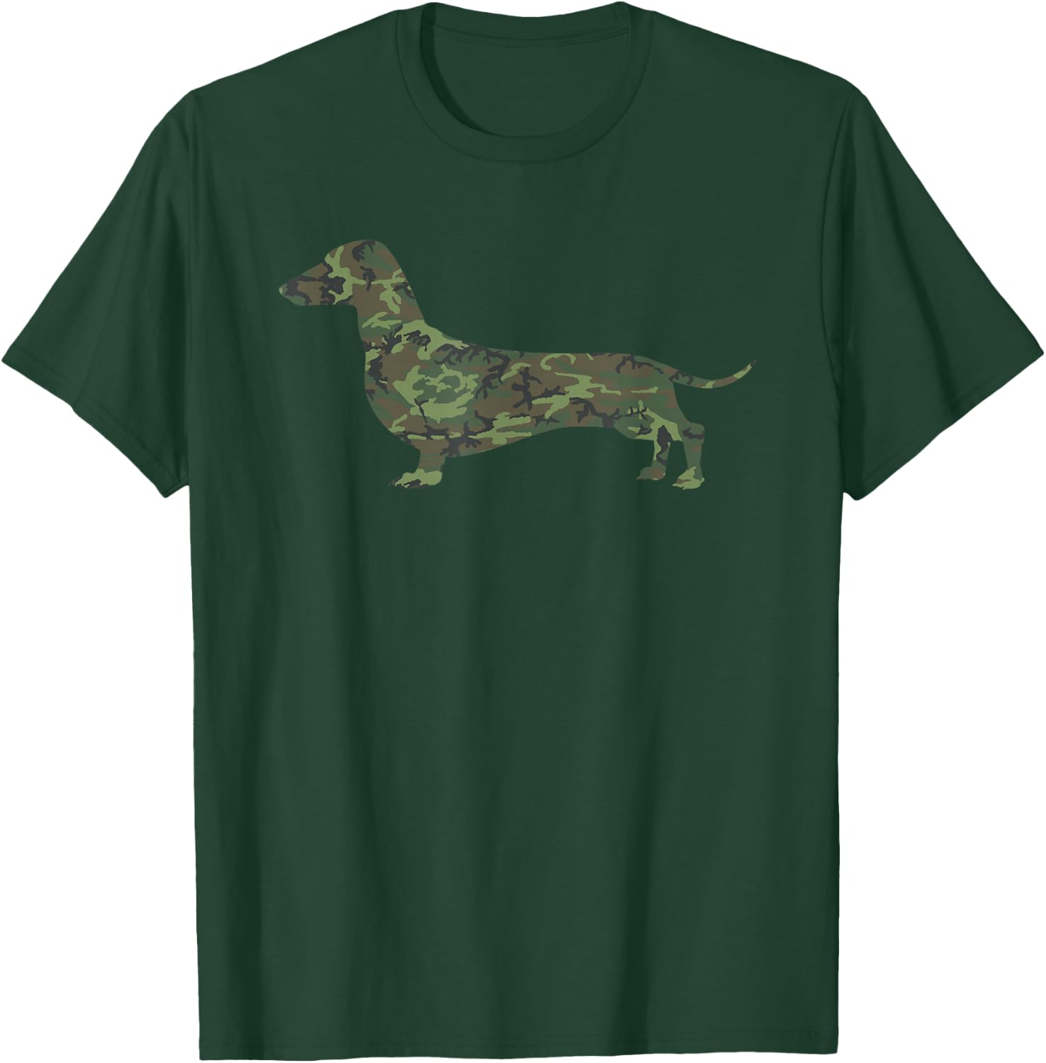 Military Dachshund Camo Print US Sausage Veteran Men Gift T-Shirt - T-Shirt | Forest