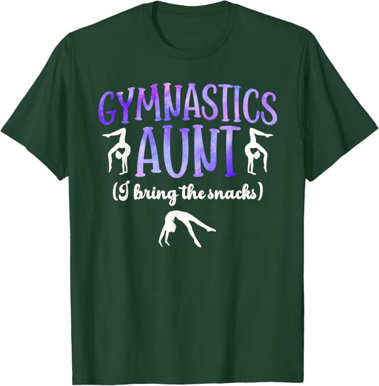 Gymnastics Aunt Funny Aunt Of A Gymnast Auntie T-Shirt - T-Shirt | Forest