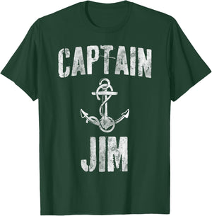 Funny Personalized Boating Shirt First Name Captain Jim T-Shirt - T-Shirt | Forest