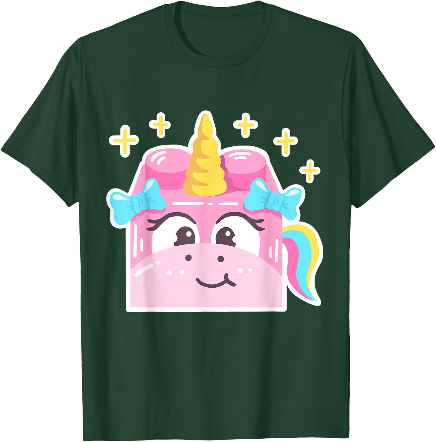 Cute Unicorn Lover Building Blocks Master Builder Girls Kids T-Shirt - T-Shirt | Forest