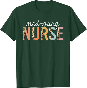 Med Surg Nurse Leopard Print Surgical Nursing School Women T-Shirt - T-Shirt | Forest