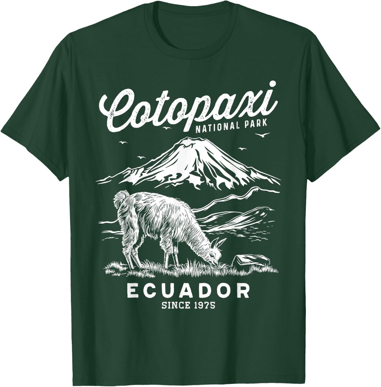 Ecuador Cotopaxi National Park Souvenir Alpaca Hike T-Shirt - T-Shirt | Forest