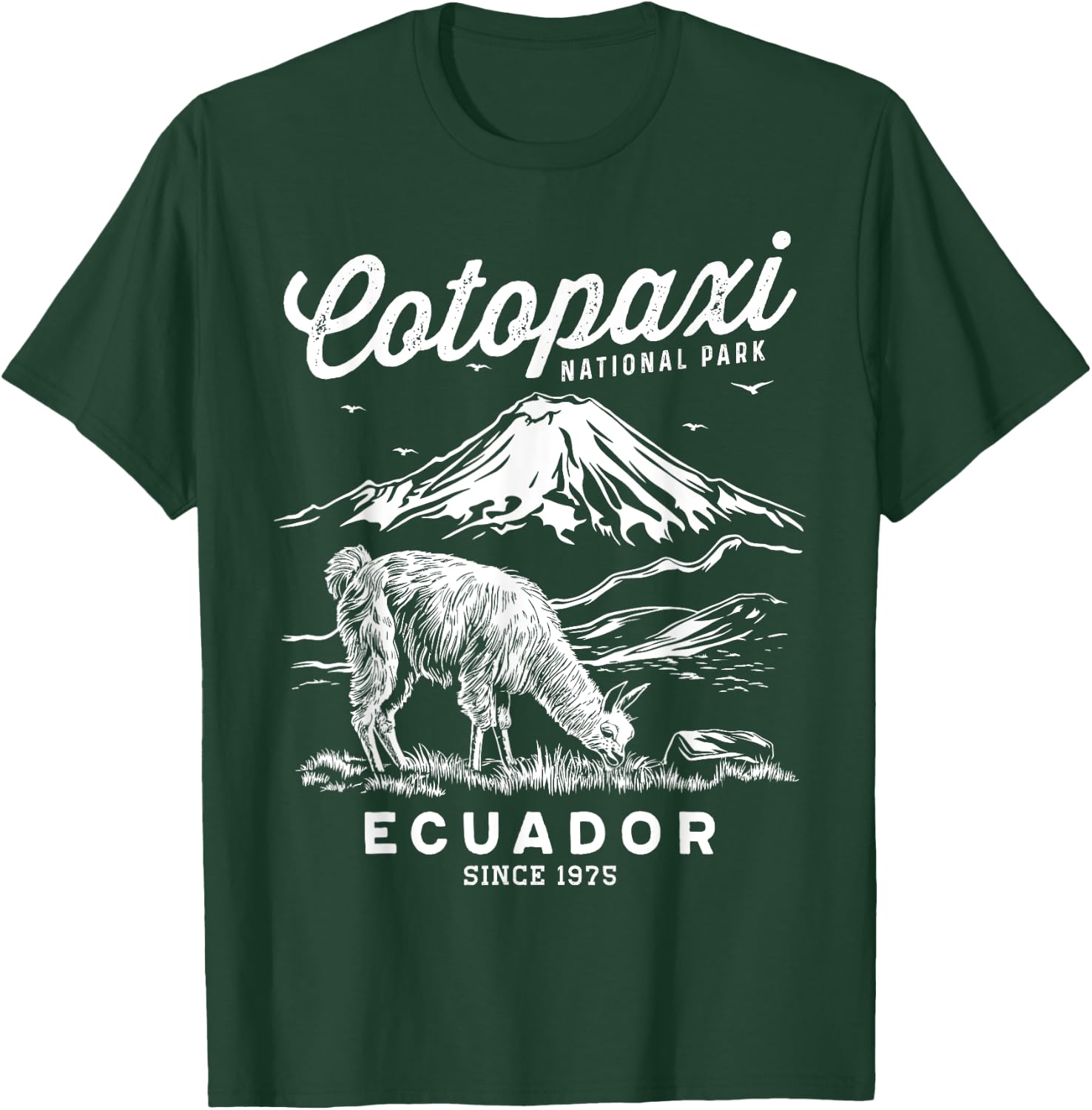 Ecuador Cotopaxi National Park Souvenir Alpaca Hike T-Shirt - T-Shirt | Forest