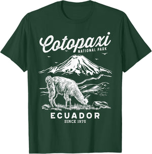 Ecuador Cotopaxi National Park Souvenir Alpaca Hike T-Shirt - T-Shirt | Forest