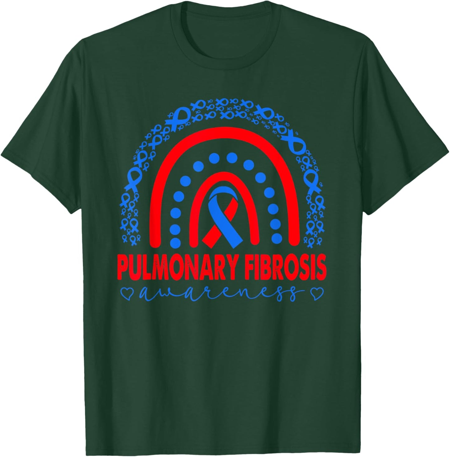 Pulmonary Fibrosis PF Awareness, PF Warrior, Rainbow T-Shirt - T-Shirt | Forest