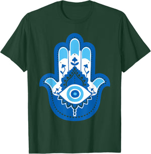 Hamsa Fatima Hand Yoga Graphic T-Shirt - T-Shirt | Forest