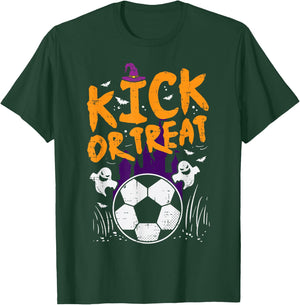 Halloween Soccer Kick Or Treat Football Costume Boys Kid Men T-Shirt - T-Shirt | Forest