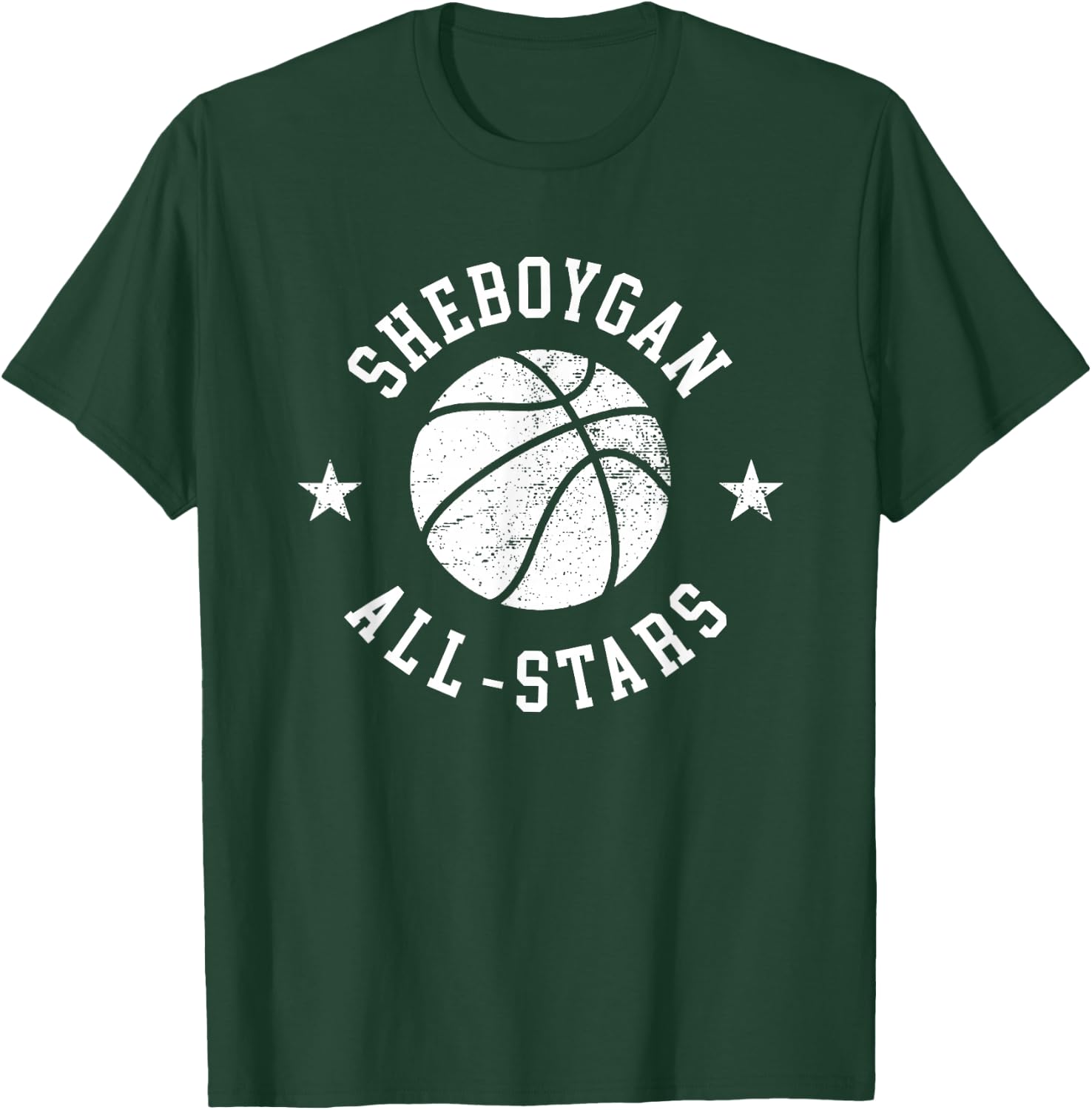 Sheboygan Vintage All-Stars Retro 80s Basketball T-Shirt - T-Shirt | Forest