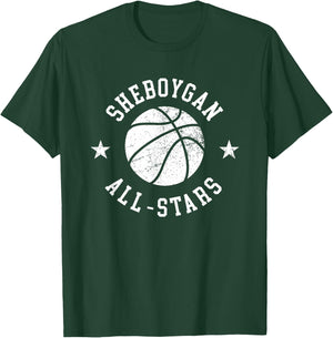 Sheboygan Vintage All-Stars Retro 80s Basketball T-Shirt - T-Shirt | Forest