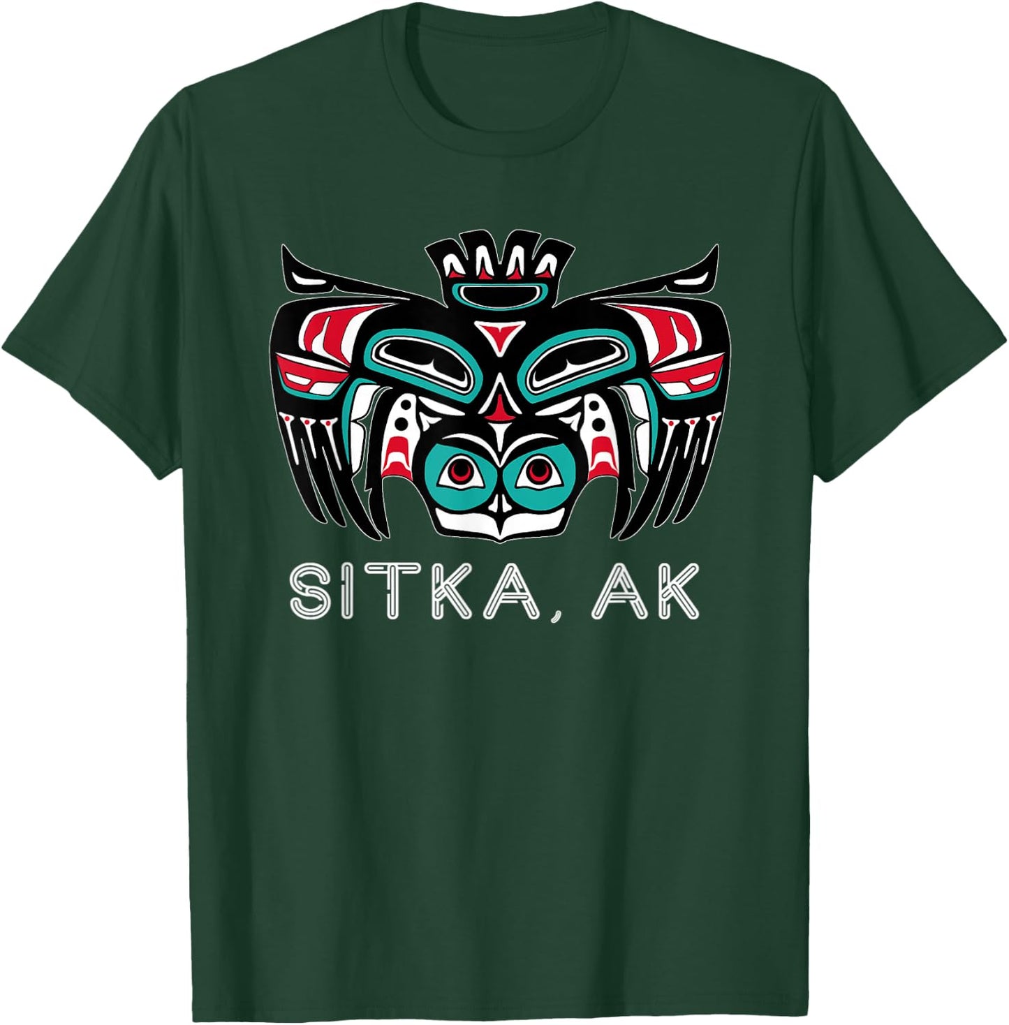 Sitka Alaska Native American Art Style Tlingit Owl Spirit T-Shirt - T-Shirt | Forest