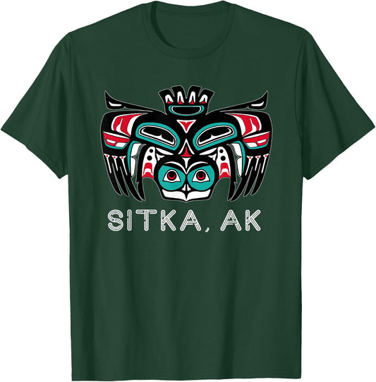 Sitka Alaska Native American Art Style Tlingit Owl Spirit T-Shirt - T-Shirt | Forest