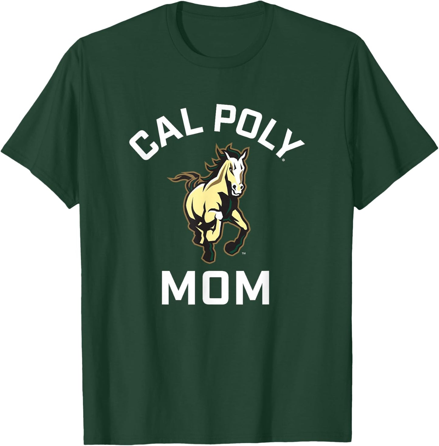 Cal Poly Mustangs Arched Mom T-Shirt - T-Shirt | Forest