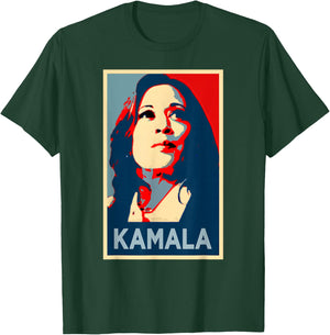 KAMALA Harris Walz 2024 Face Portrait Obama Poster Freedom T-Shirt - T-Shirt | Forest