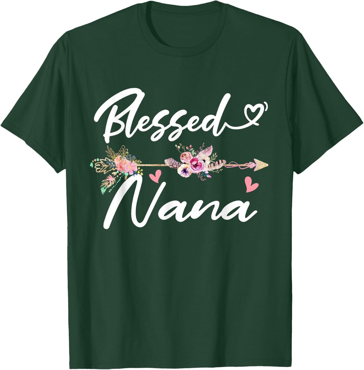 Blessed Nana Shirt Funny Greatful Flower Family Grandma T-Shirt - T-Shirt | Forest