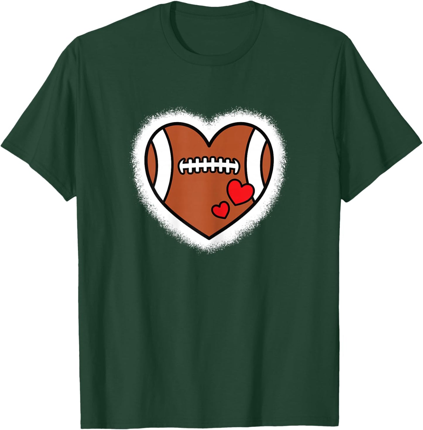 Cute American Football Heart Football Lover Women Girls Kids T-Shirt - T-Shirt | Forest
