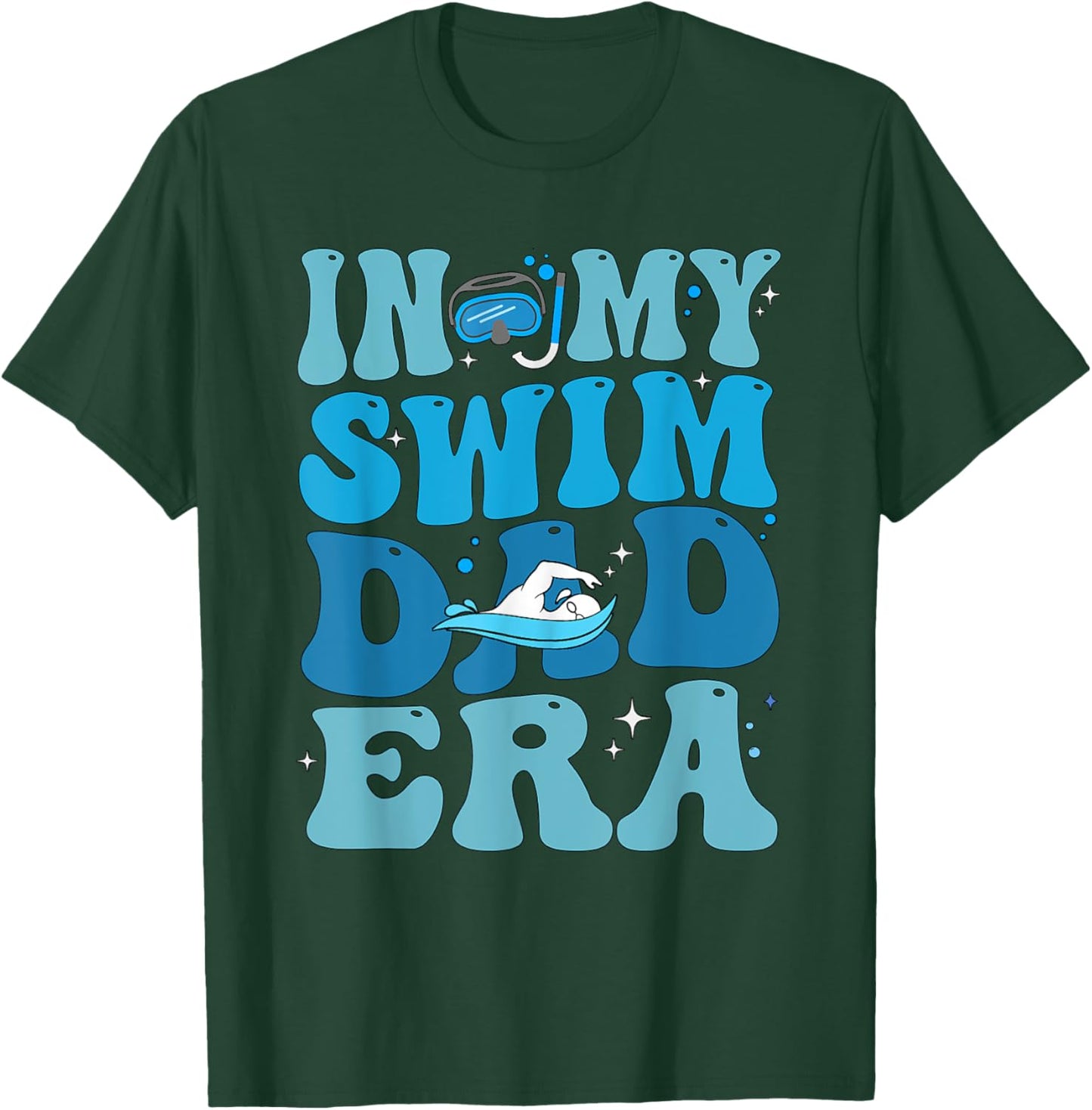Groovy In My Swim Dad Era Swim Dad Funny Retro T-Shirt - T-Shirt | Forest