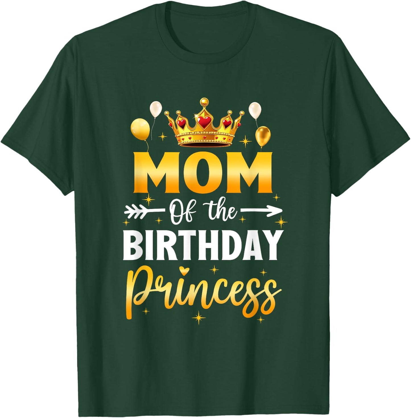 Mom Of The Birthday Princess Birthday Girl Party Family T-Shirt - T-Shirt | Forest