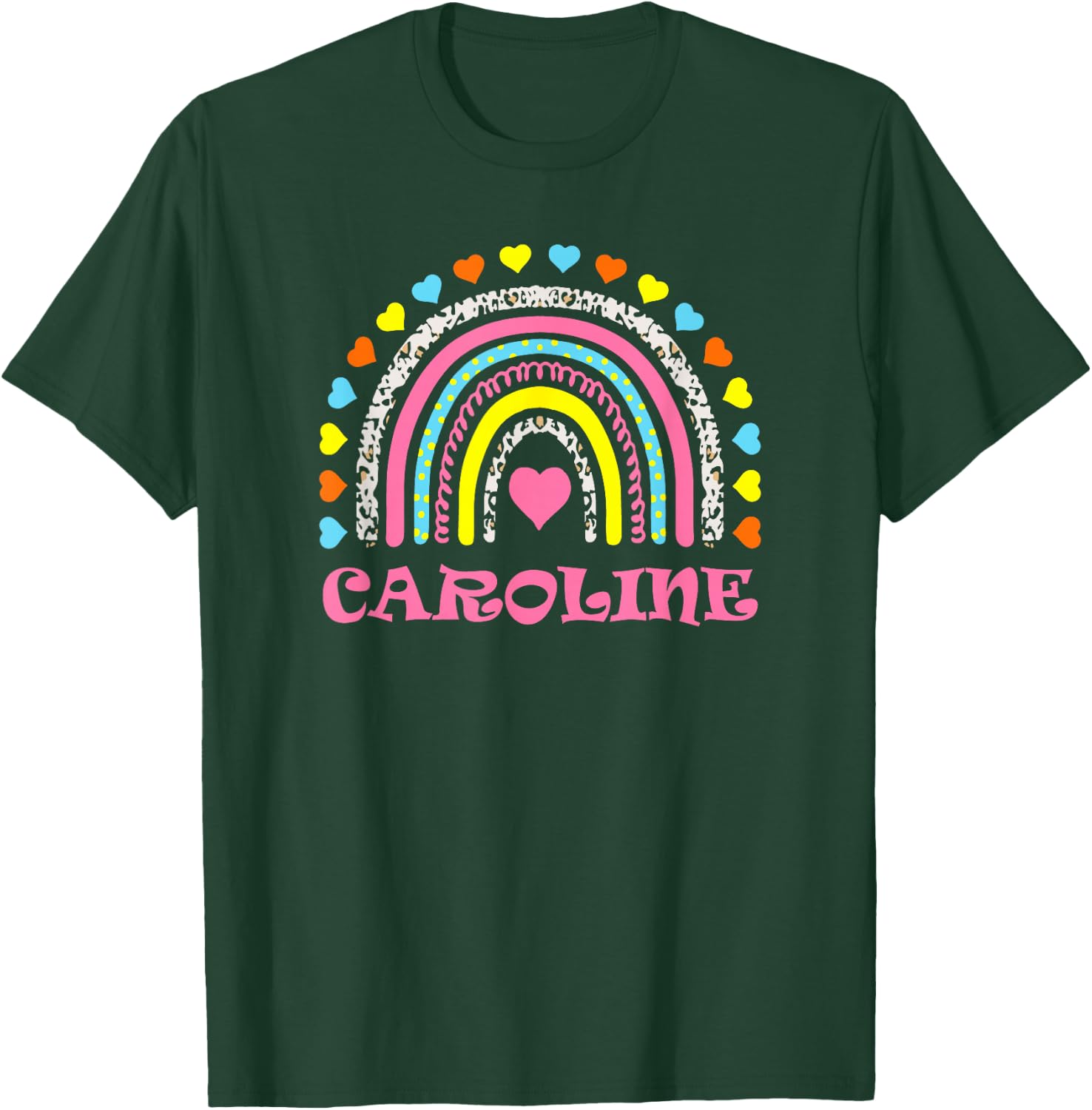 Caroline Colorful Rainbow Design for Girls Name Caroline T-Shirt - T-Shirt | Forest