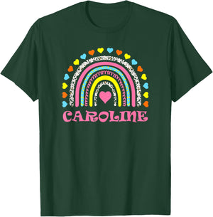 Caroline Colorful Rainbow Design for Girls Name Caroline T-Shirt - T-Shirt | Forest