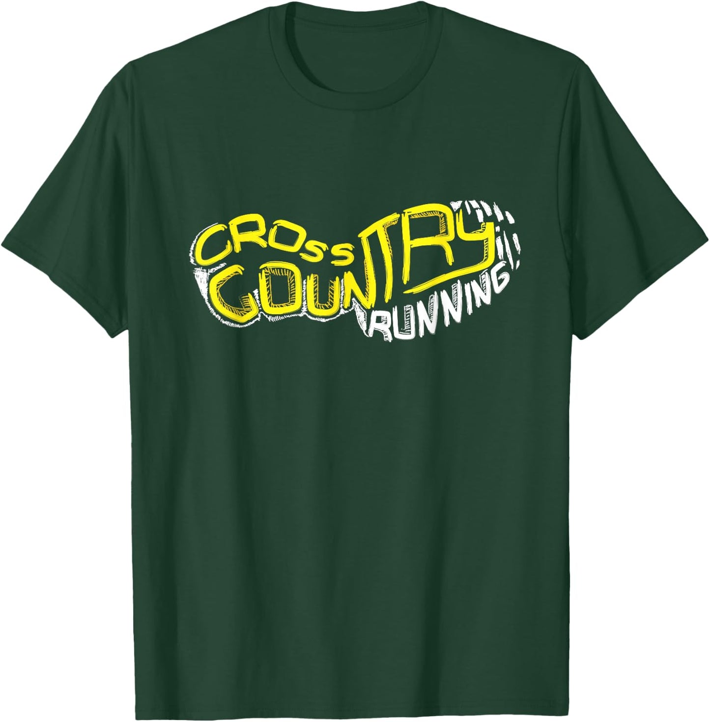 Cross Country Running Shoe Imprint CC Runner Gift T-Shirt - T-Shirt | Forest
