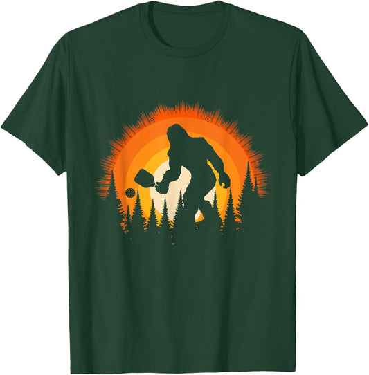 Vintage Bigfoot Pickleball Funny Sasquatch Dink Pickleball T-Shirt - T-Shirt | Forest