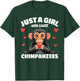 Just A Girl Who Loves Chimpanzees, Cute Chimpanzee Lovers T-Shirt - T-Shirt | Forest