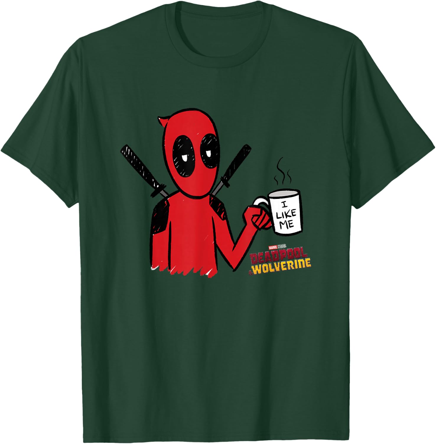 Marvel Deadpool & Wolverine I Like Me Coffee Mug Sketch T-Shirt - T-Shirt | Forest