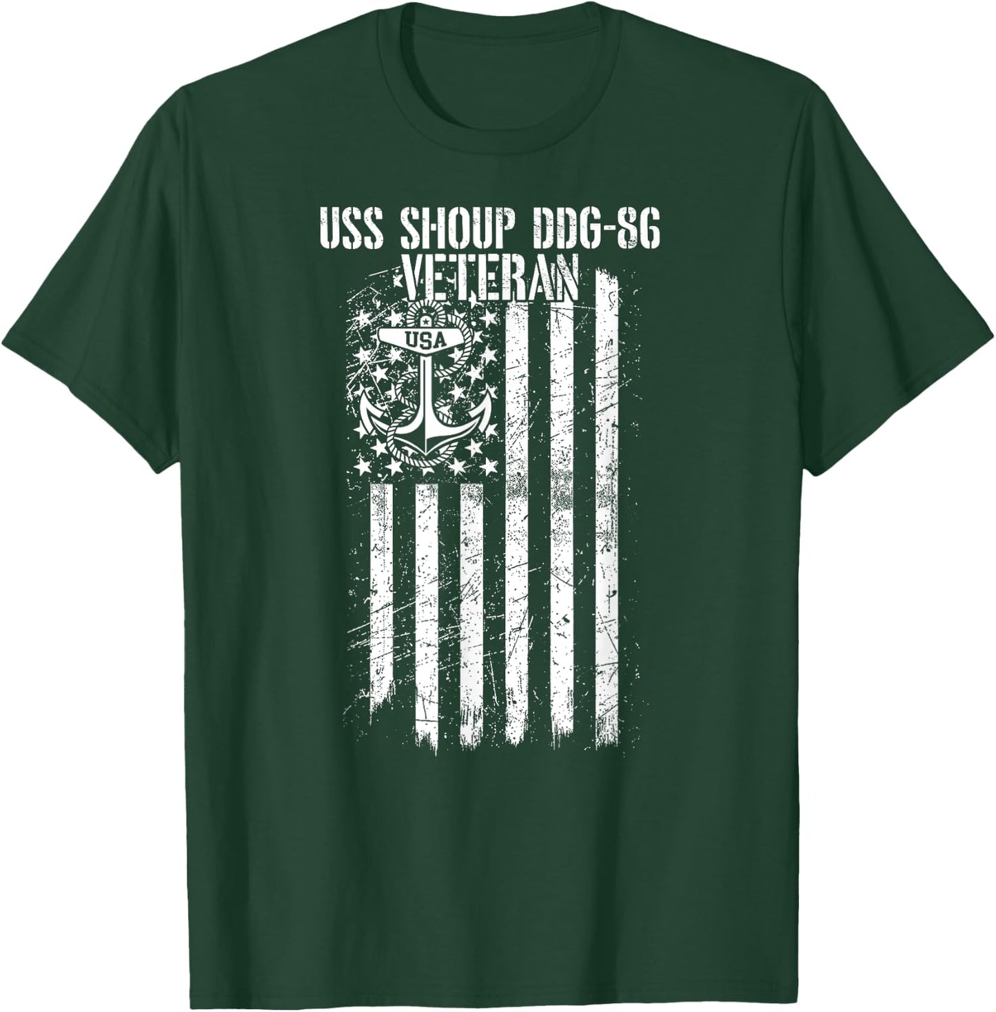 USS Shoup DDG-86 Destroyer Veteran T-Shirt - T-Shirt | Forest