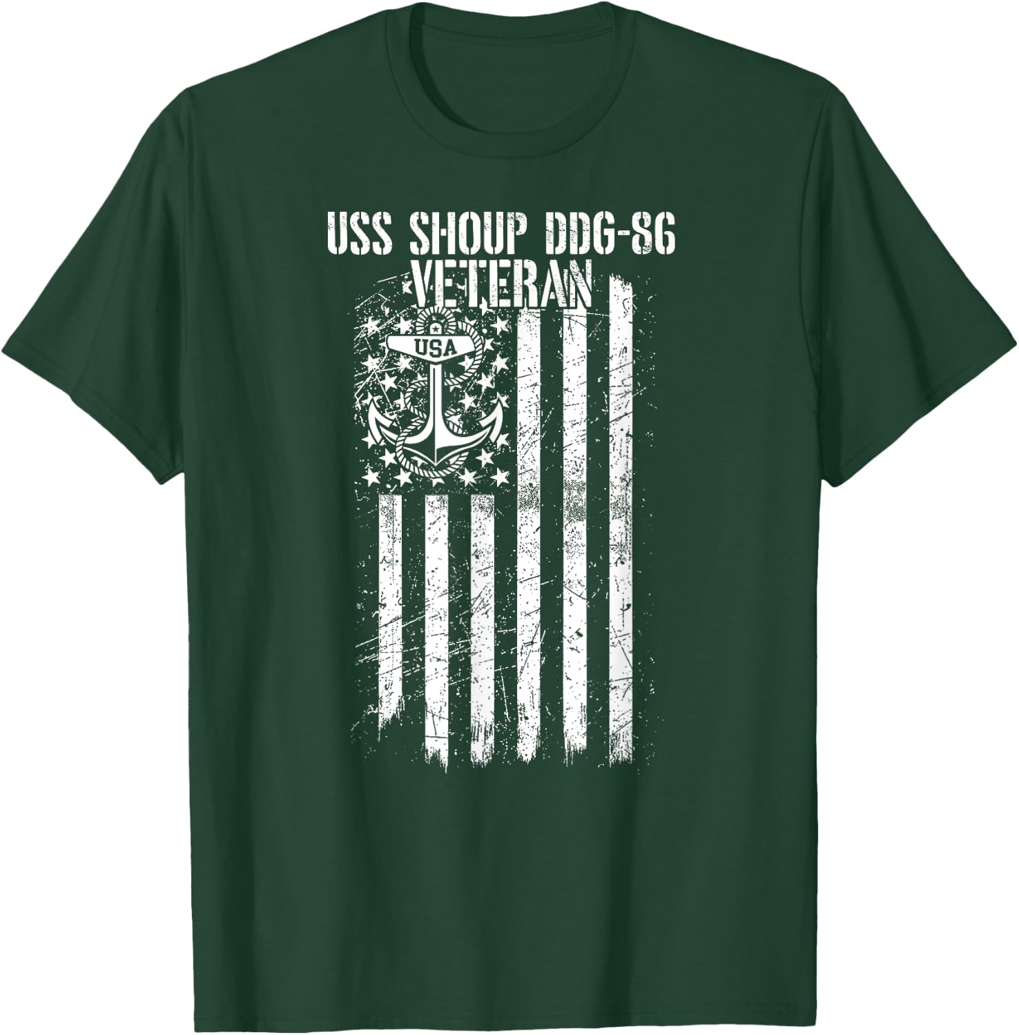 USS Shoup DDG-86 Destroyer Veteran T-Shirt - T-Shirt | Forest