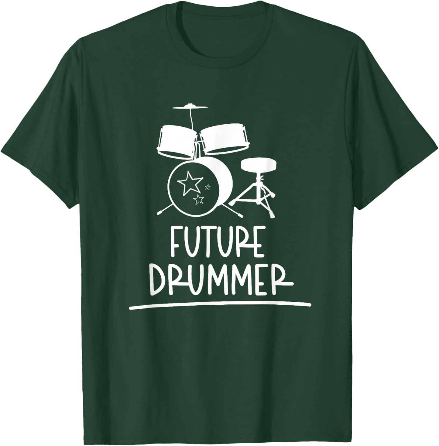 Future Drummer Drum Themed Casual Wear for Toddler Kids T-Shirt - T-Shirt | Forest