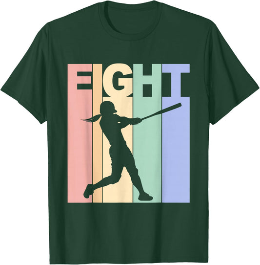 Vintage 8th Birthday Softball Girls 8 Year Old Birthday T-Shirt - T-Shirt | Forest
