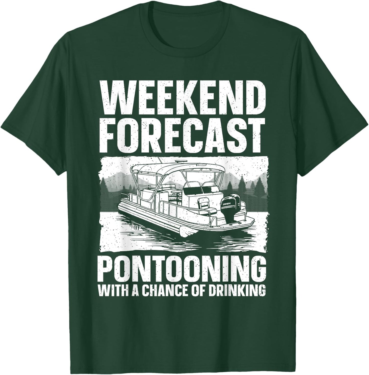 Funny Pontoon Boat Art Women Lake Boating Captain T-Shirt - T-Shirt | Forest