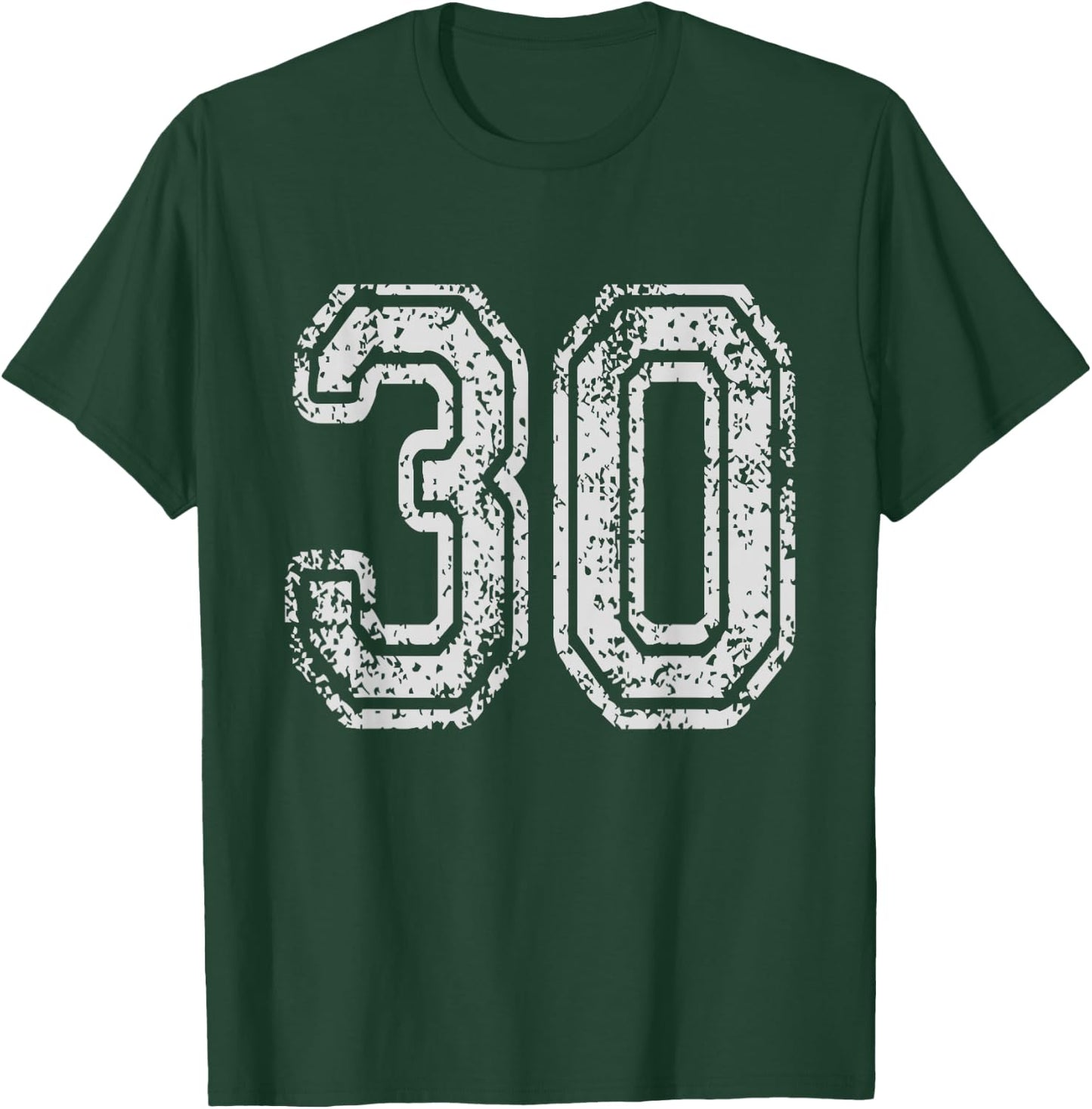 Team Jersey Uniforms Number 30 School Sports 30th Birthday T-Shirt - T-Shirt | Forest
