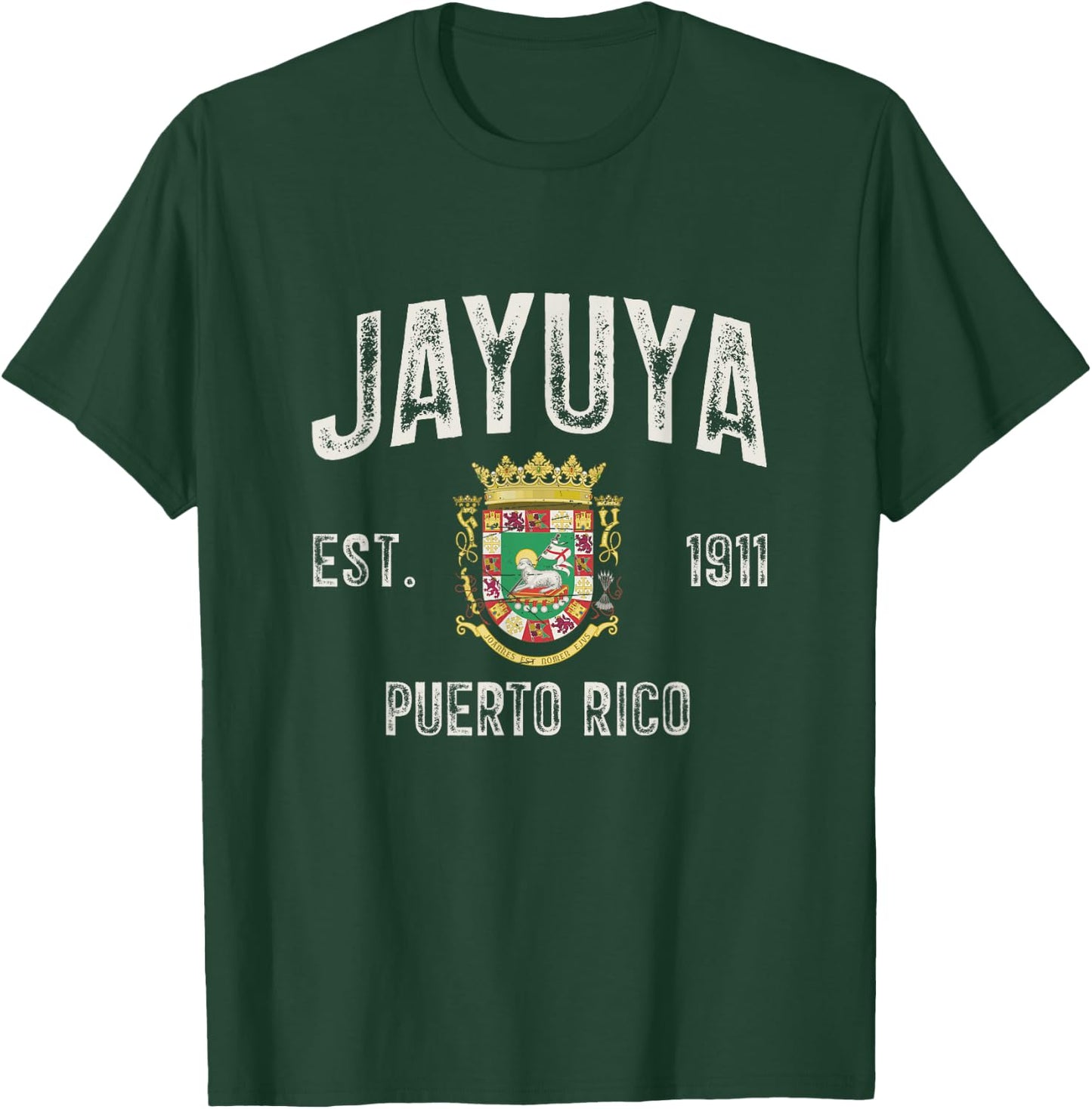 Jayuya City In Puerto Rico Est 1911, Puerto Rico Armorial T-Shirt - T-Shirt | Forest