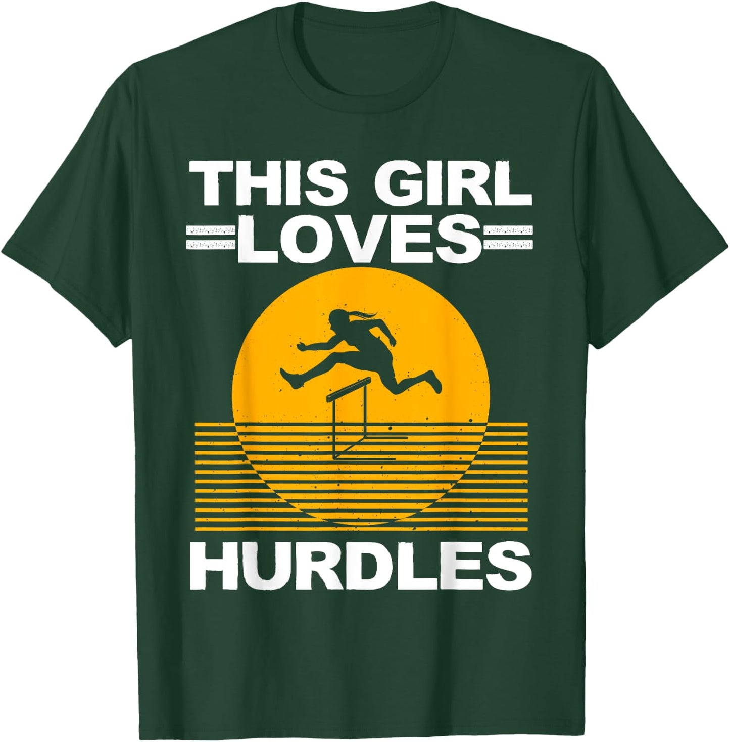 Cool Hurdle Design For Girls Women Hurdling Athletics Sport T-Shirt - T-Shirt | Forest