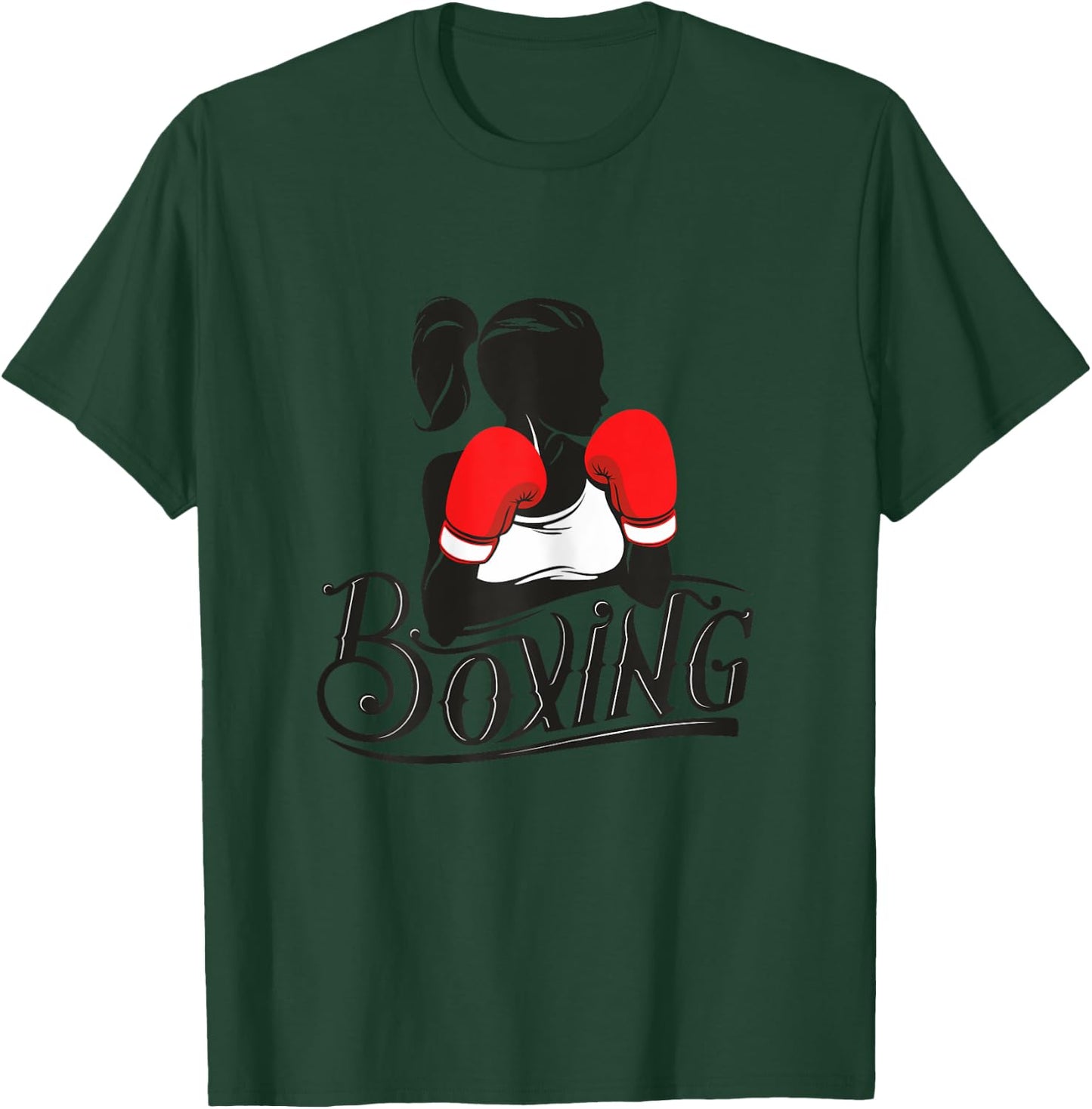 Female Cardio Boxing Apparel, Women's Boxing Fitness T-Shirt - T-Shirt | Forest