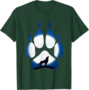 Wolf Paw Moonlight Predator Pack Wolf House Gift T-Shirt - T-Shirt | Forest