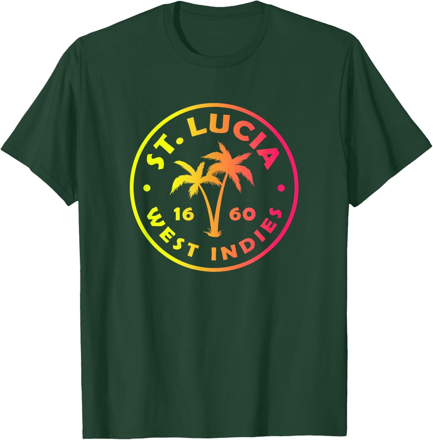St Lucia Colorful Palm Tree Tie Dye Boys Girls Souvenir T-Shirt - T-Shirt | Forest