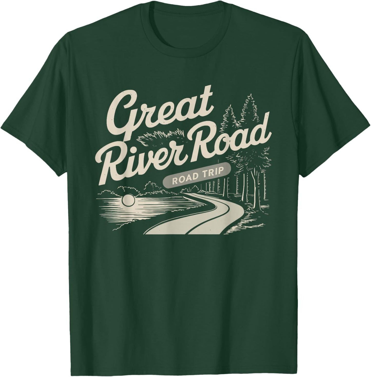 Great River Road Road Trip Scenic Byway Travel Souvenir T-Shirt - T-Shirt | Forest