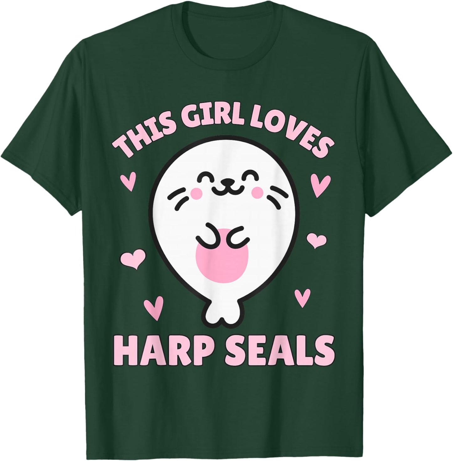 Harp Seal, This Girl Loves Harp Seals, Kawaii Harp Seal T-Shirt - T-Shirt | Forest